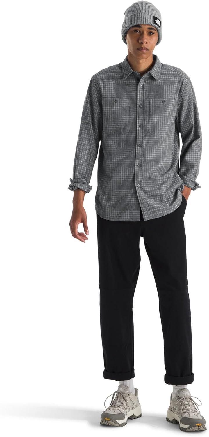 imageThe North Face Mens Arroyo Lightweight LongSleeve Flannel ButtonDown ShirtSmoked Pearl Grid Plaid