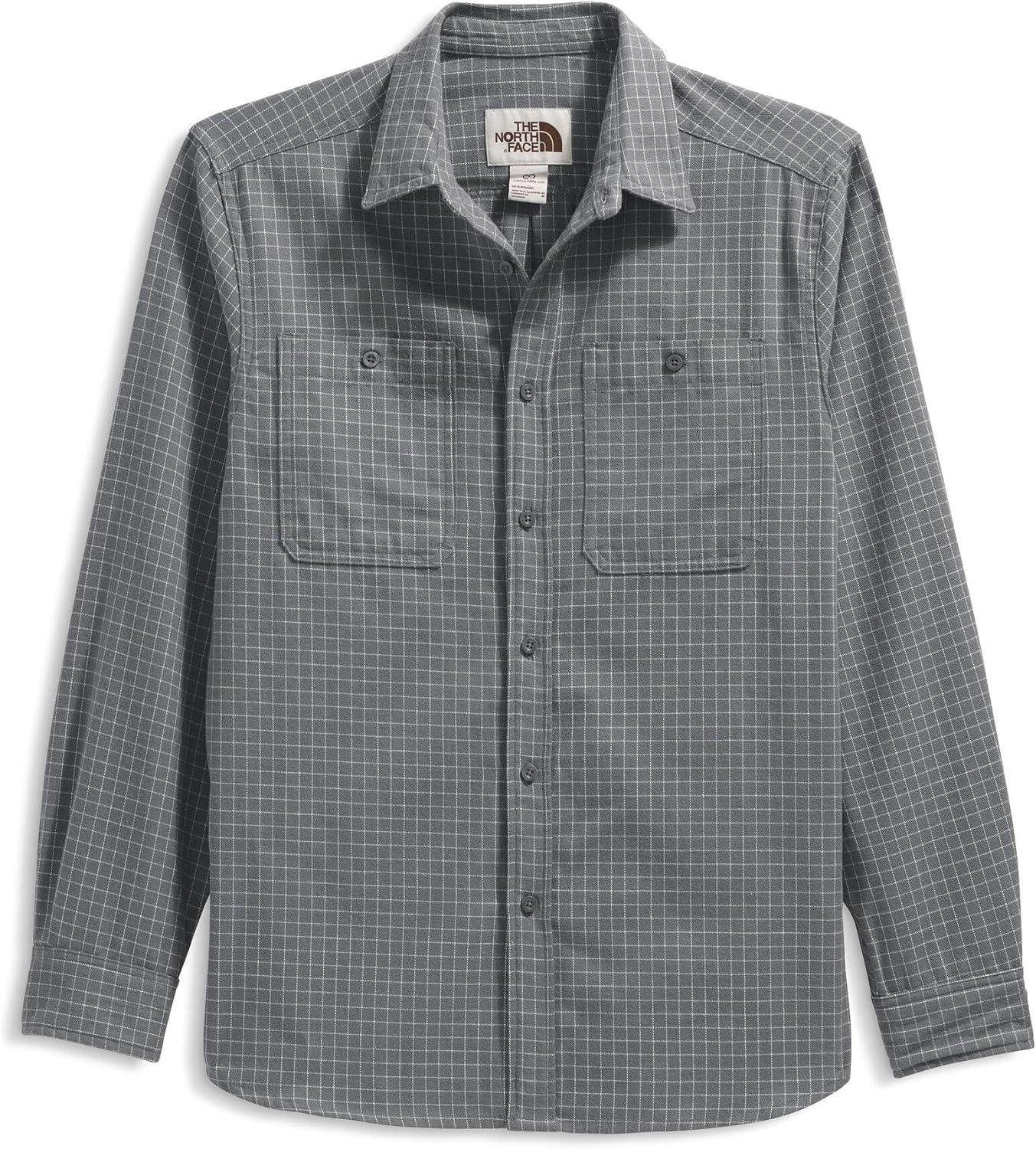 imageThe North Face Mens Arroyo Lightweight LongSleeve Flannel ButtonDown ShirtSmoked Pearl Grid Plaid