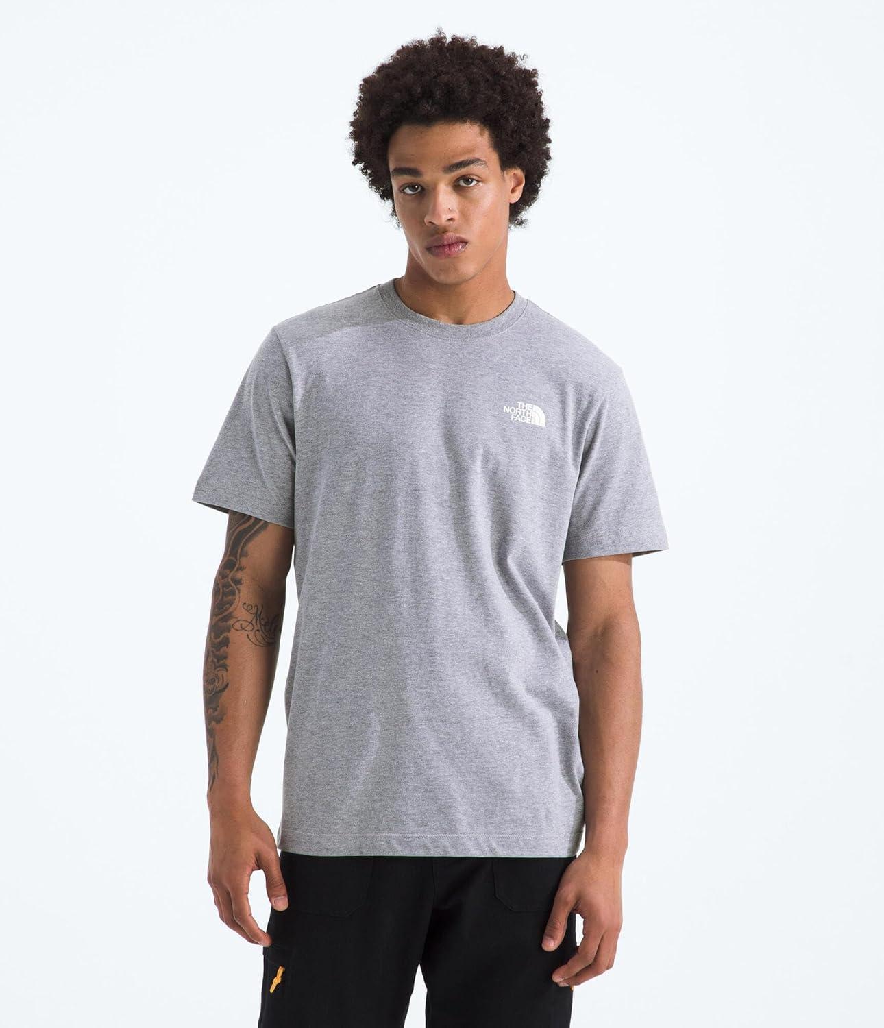 imageThe North Face Mens Evolution Regenerative Ink Box NSE ShortSleeve TeeTnf Pale Grey HeatherSummit Gold Regenerative Ink Print