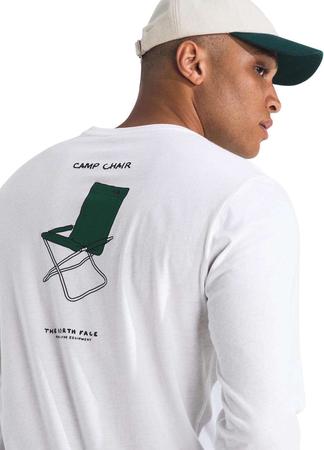 imageThe North Face Mens Evolution Sketch Logo LongSleeve Tee Cotton Shirt with a Logo GraphicTnf White