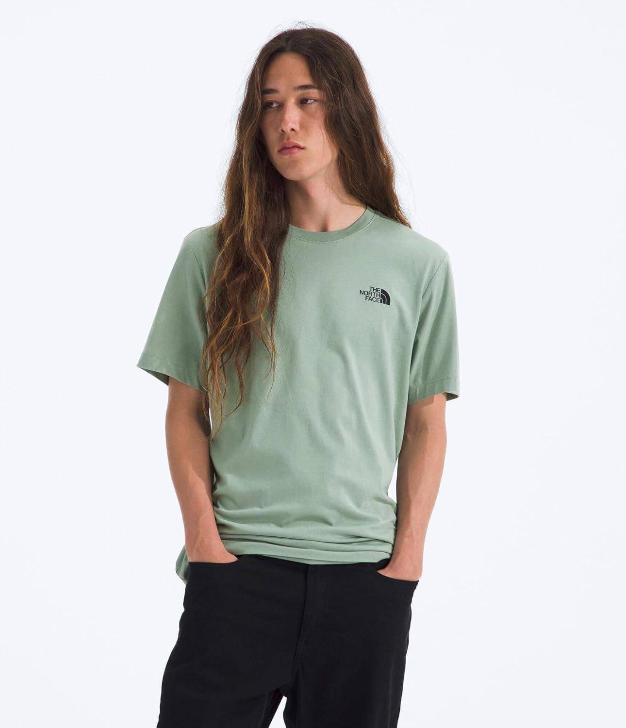 imageThe North Face Mens Evolution Sketch Logo ShortSleeve Tee Cotton Shirt with a Logo GraphicSlate Moss