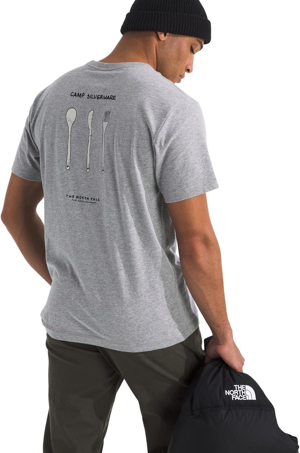 imageThe North Face Mens Evolution Sketch Logo ShortSleeve Tee Cotton Shirt with a Logo GraphicTnf Pale Grey Heather
