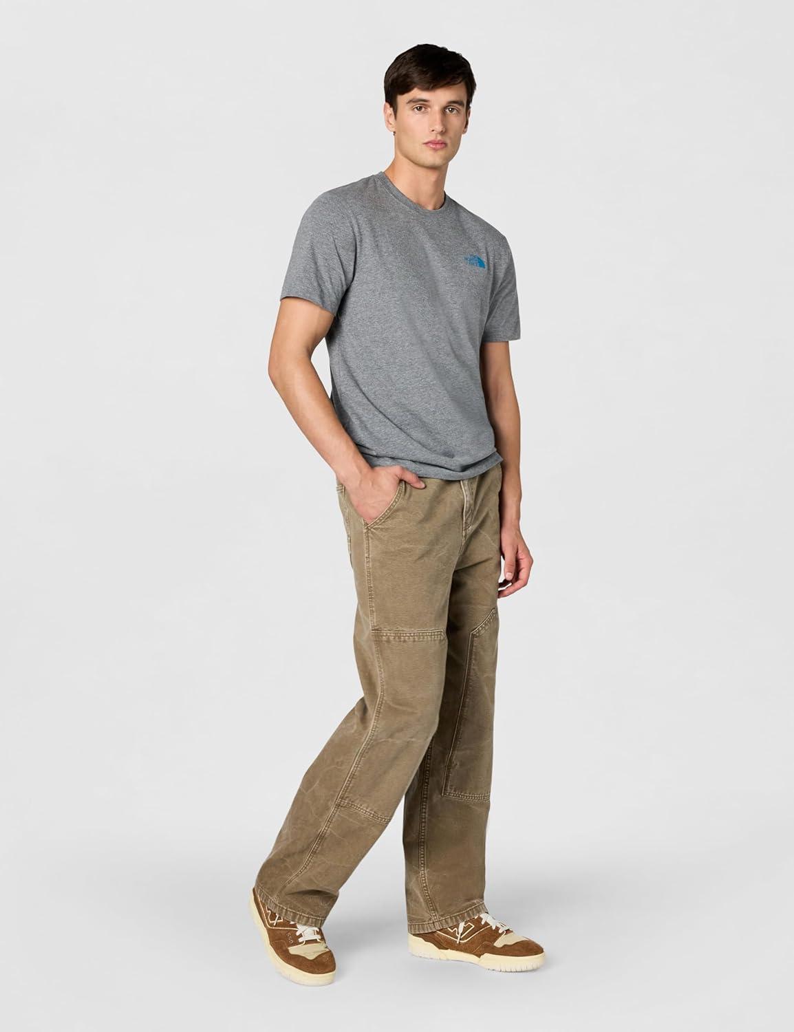 imageThe North Face Mens Evolution Sky Cloud ShortSleeve Tee Cotton Shirt with a Graphic Design Setin Sleeves Ribbed CollarTnf Mid Grey Heather