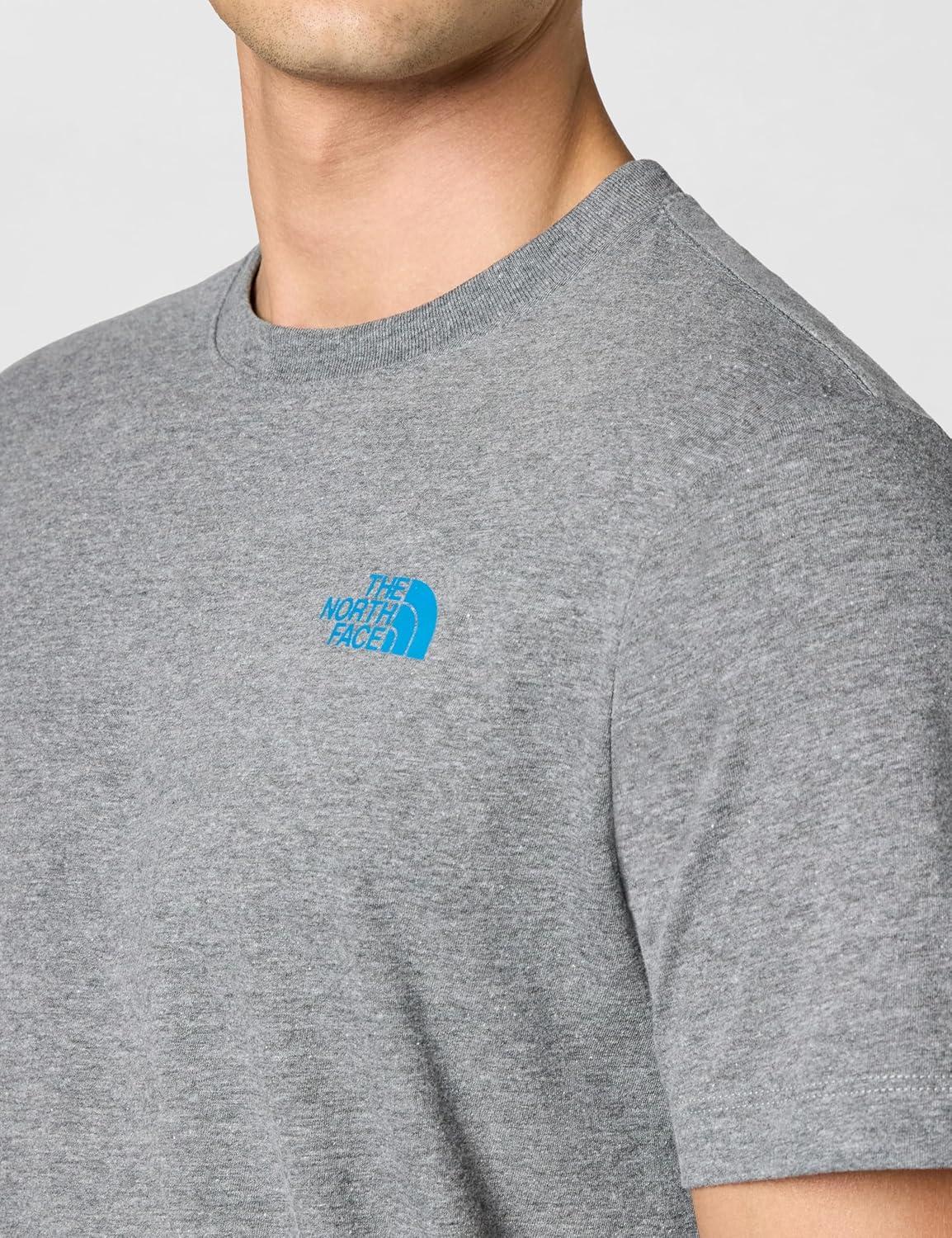 imageThe North Face Mens Evolution Sky Cloud ShortSleeve Tee Cotton Shirt with a Graphic Design Setin Sleeves Ribbed CollarTnf Mid Grey Heather