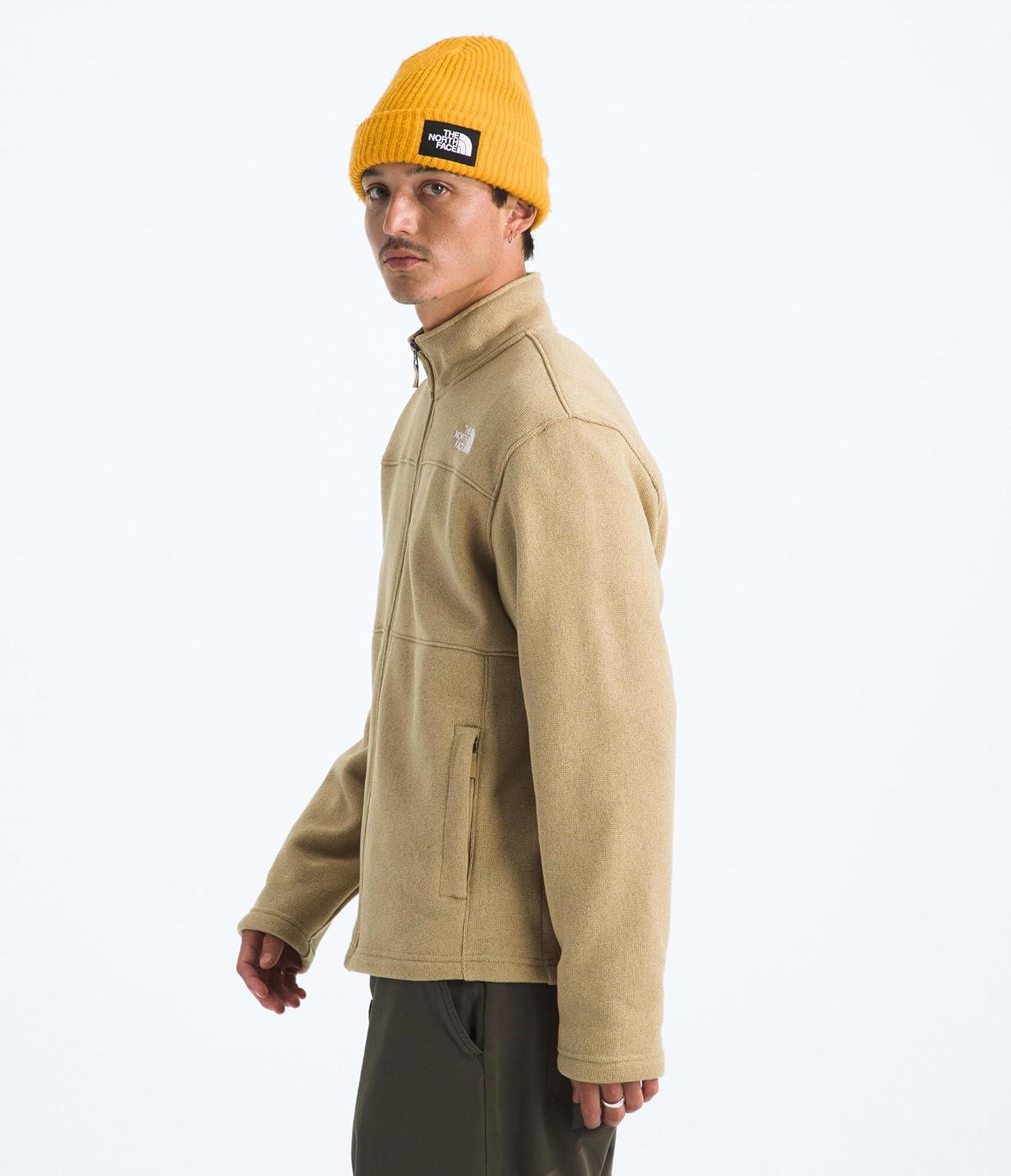 imageThe North Face Mens Gordon Lyons Full Zip Jacket Cold Weather Top With Zippered Hand PocketsKhaki Stone Heather