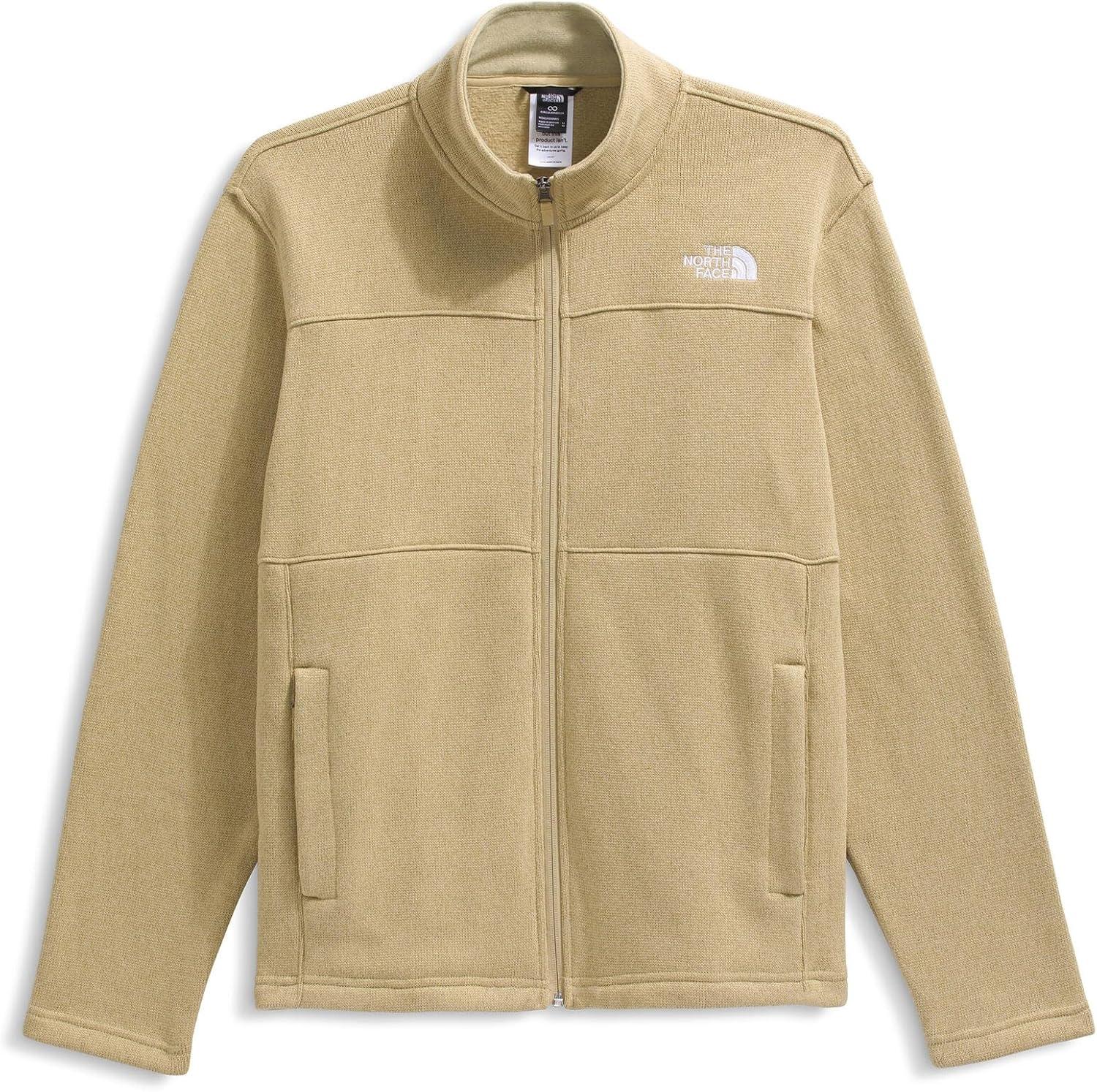 imageThe North Face Mens Gordon Lyons Full Zip Jacket Cold Weather Top With Zippered Hand PocketsKhaki Stone Heather