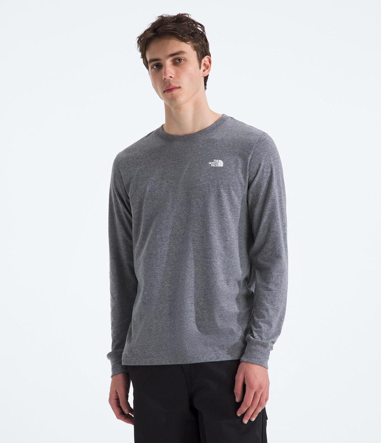 imageThe North Face Mens Long Sleeve Box NSE TeeTnf Mid Grey Heather