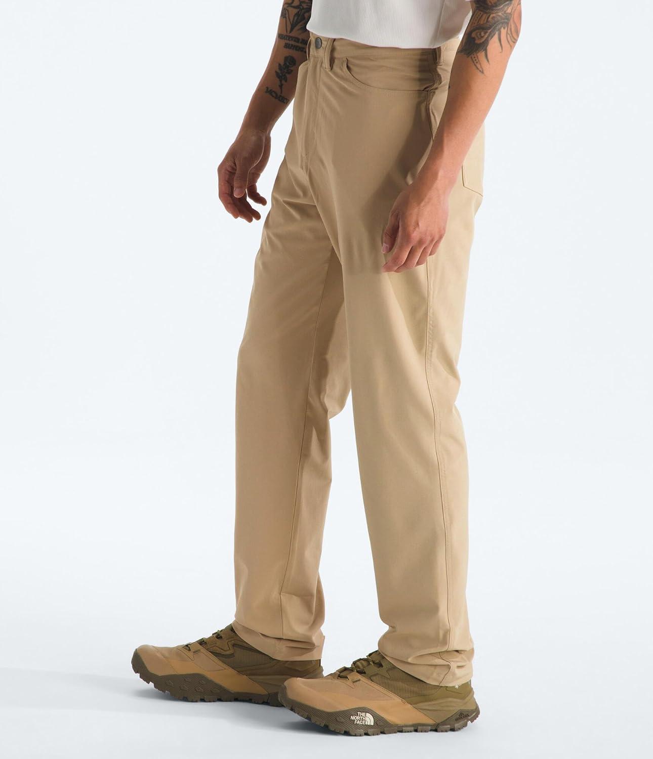 imageThe North Face Mens Paramount 5Pocket Pant Moisture Wicking Pants 4 Pockets Belt Loop Button ClosureKhaki Stone