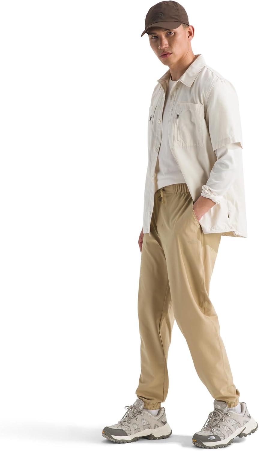 imageThe North Face Mens Paramount Jogger Moisture Wicking Pants Elastic Waistband with Adjustable DrawcordKhaki Stone