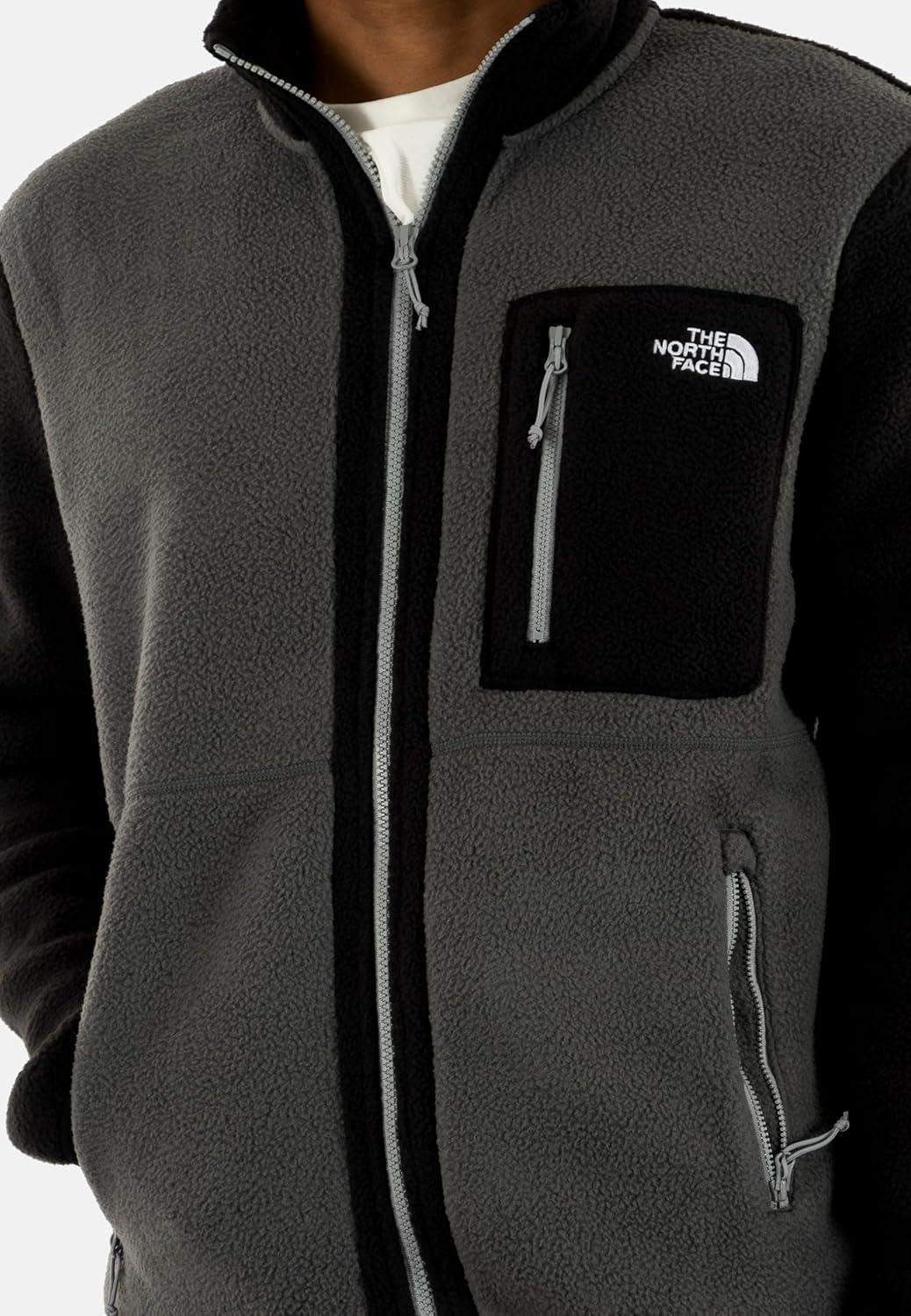 imageThe North Face Mens Yumiori Full Zip Jacket Lightweight Fleece Coat with Embroidered Logo Secure Zip PocketsAnthracite GreyTnf BlackMonument Grey