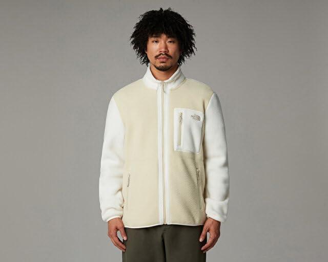 imageThe North Face Mens Yumiori Full Zip Jacket Lightweight Fleece Coat with Embroidered Logo Secure Zip PocketsGravelwhite Dunegrape