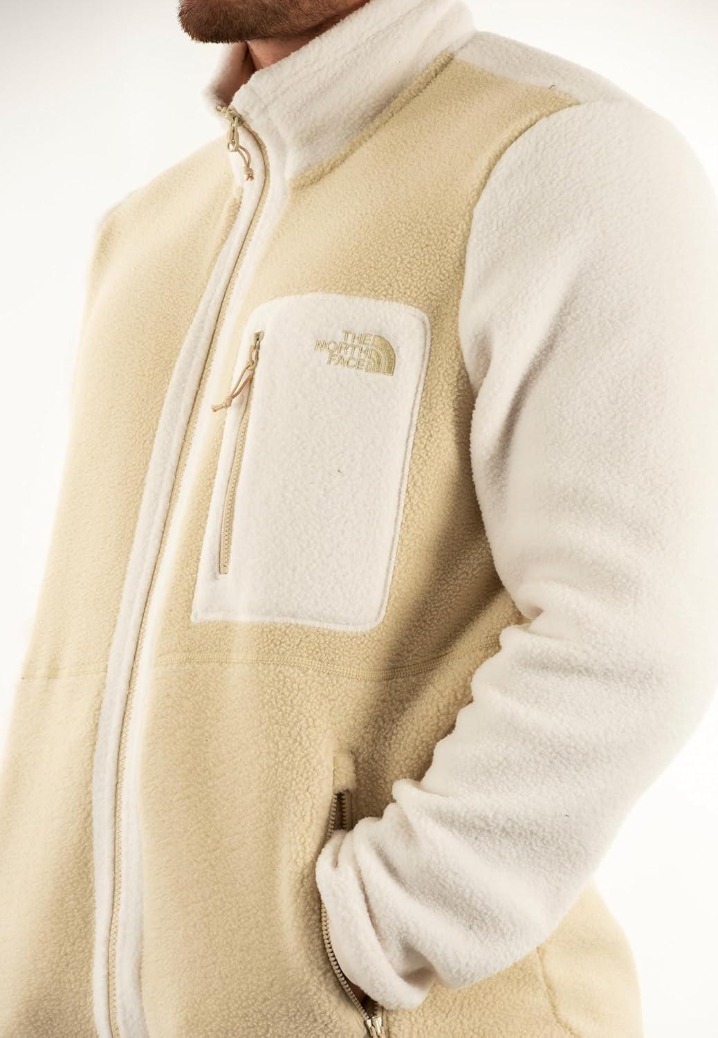 imageThe North Face Mens Yumiori Full Zip Jacket Lightweight Fleece Coat with Embroidered Logo Secure Zip PocketsGravelwhite Dunegrape