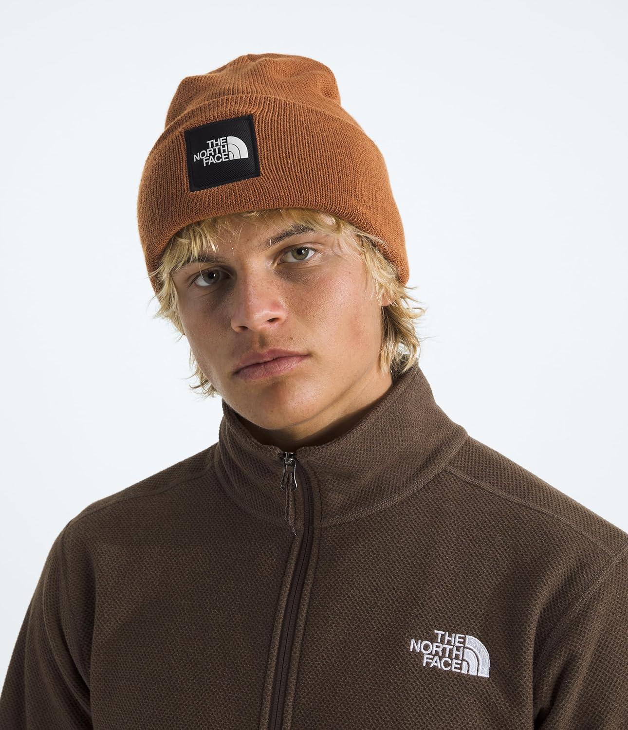 imageThe North Face UnisexAdult Big Box Beanie Oversize Box Logo Patch Deep Fit Cuffed Design Sustainable FabricBurnt Umber