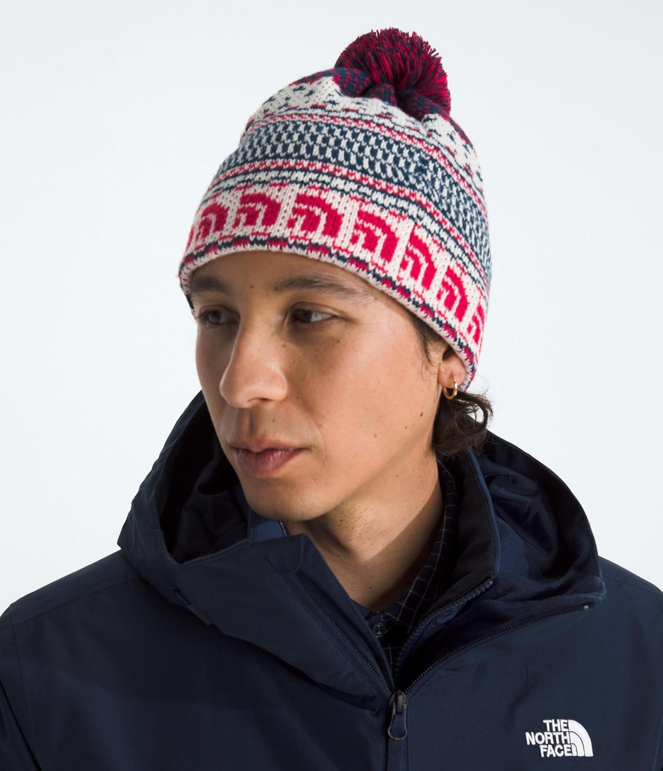 imageThe North Face UnisexAdult Cabin Ski TukeWhite Dune JacquardPom