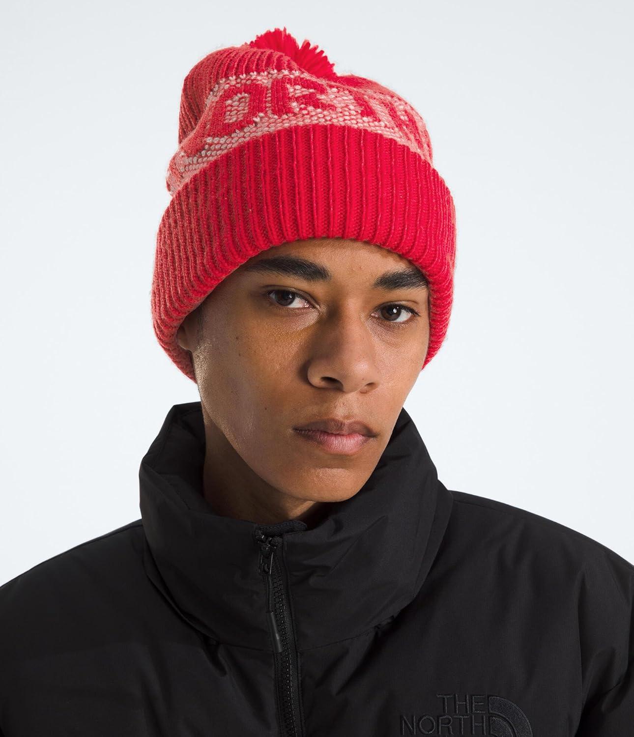 imageThe North Face UnisexAdult Retro Cabin BeanieTnf RedWhite Dune