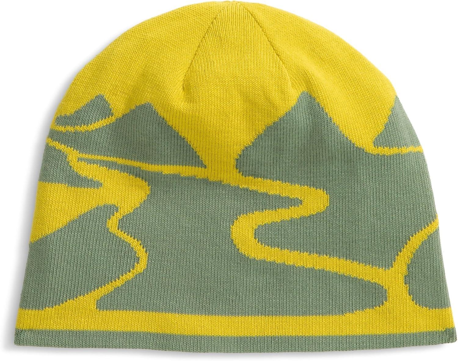 imageThe North Face UnisexAdult Reversible Highline Beanie Classic Fit Double Sided Winter Hat for Men ampamp Women Oversized LogoBark MistDijon Yellow