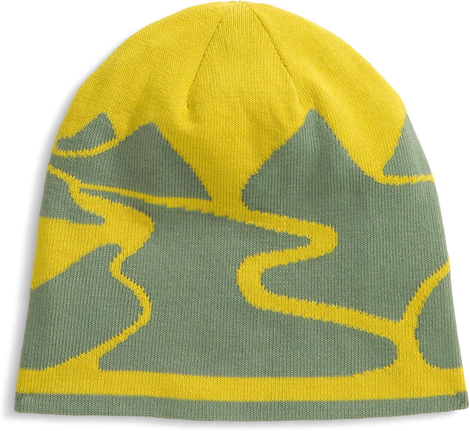 imageThe North Face UnisexAdult Reversible Highline Beanie Classic Fit Double Sided Winter Hat for Men ampamp Women Oversized LogoBark MistDijon Yellow