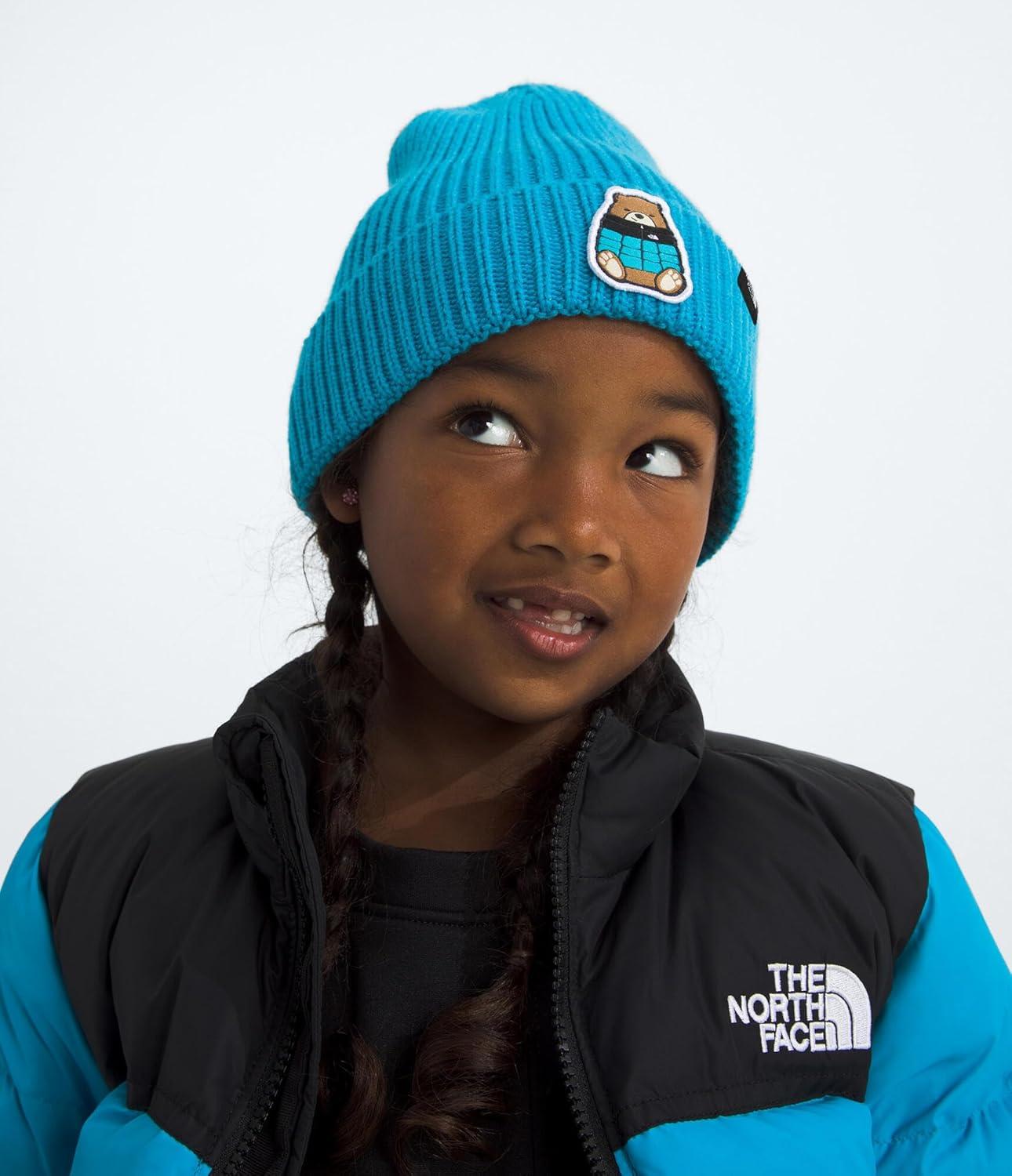 imageThe North Face UnisexBaby TNF Logo Box Cuffed BeanieMeridian BlueNuptse Bear Patch