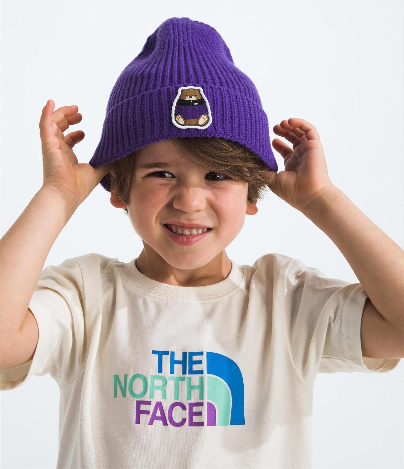 imageThe North Face UnisexBaby TNF Logo Box Cuffed BeaniePeak PurpleNuptse Bear Patch