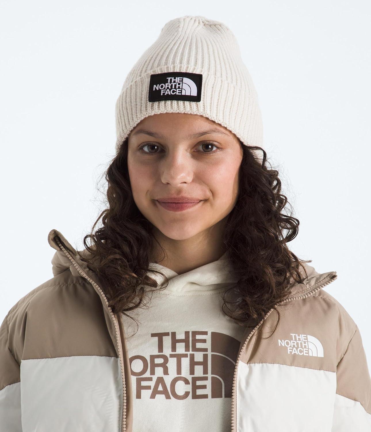 imageThe North Face UnisexBaby TNF Logo Box Cuffed BeanieWhite Dune