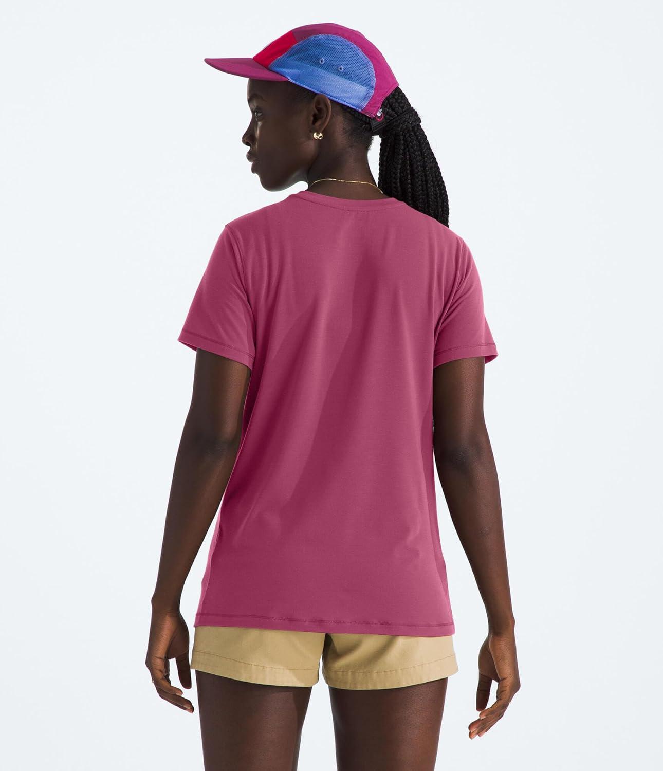 imageThe North Face Womens Adventure Tee ShortSleeve Crewneck with Moisture Wicking Fabric Setin SleevesCyber Berry