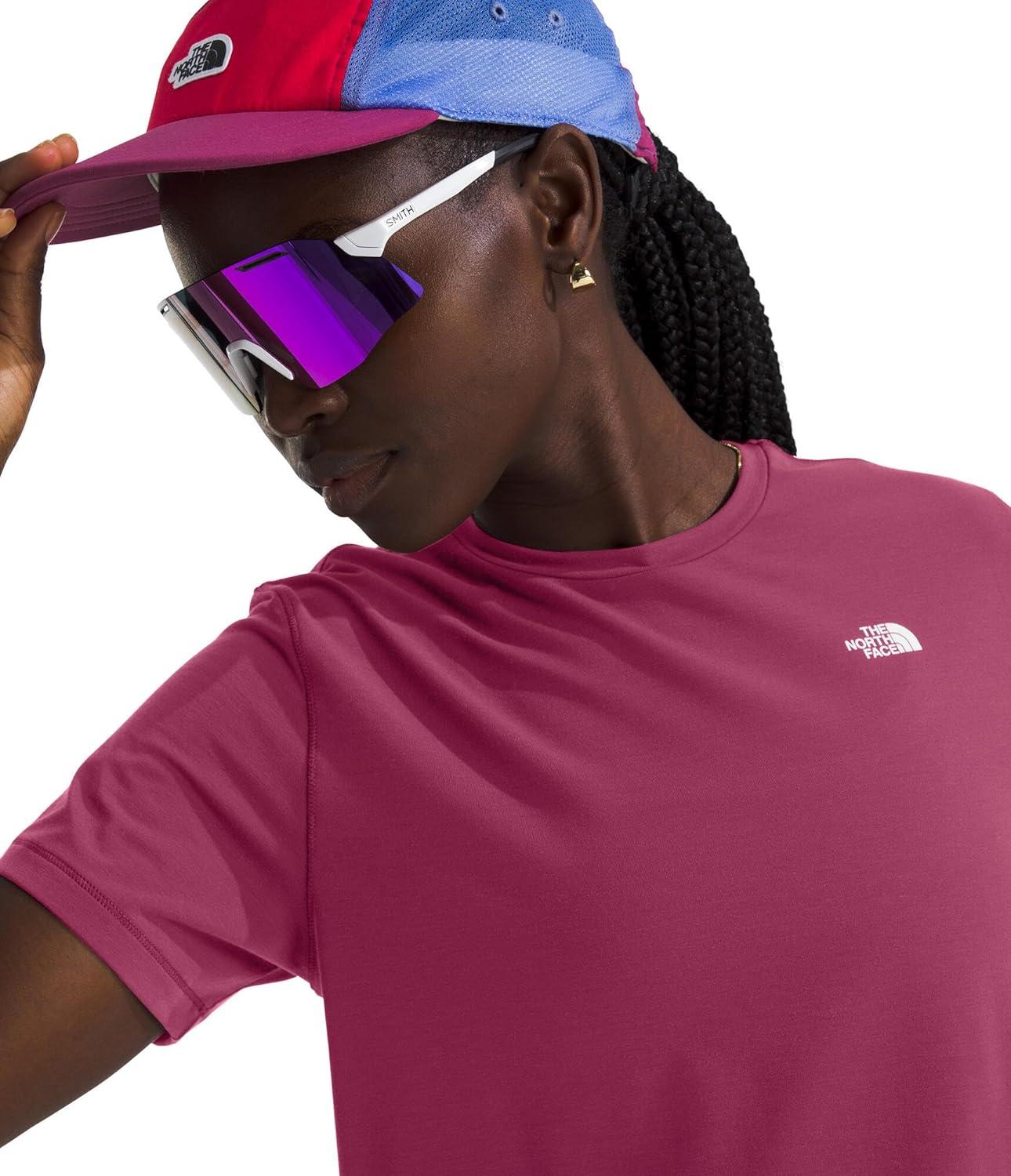 imageThe North Face Womens Adventure Tee ShortSleeve Crewneck with Moisture Wicking Fabric Setin SleevesCyber Berry