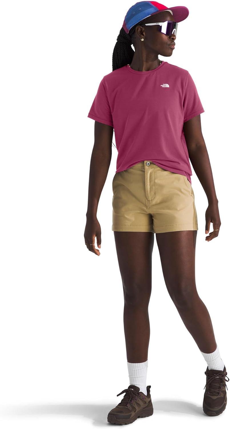imageThe North Face Womens Adventure Tee ShortSleeve Crewneck with Moisture Wicking Fabric Setin SleevesCyber Berry