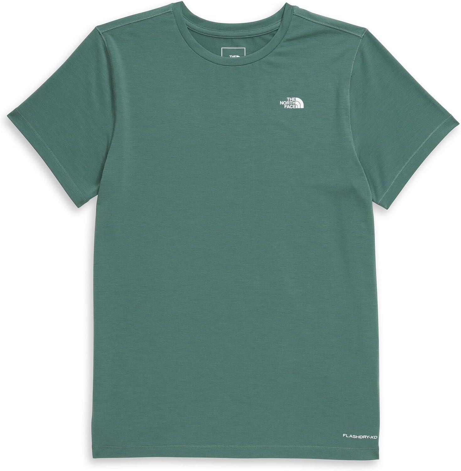 imageThe North Face Womens Adventure Tee ShortSleeve Crewneck with Moisture Wicking Fabric Setin SleevesDuck Green