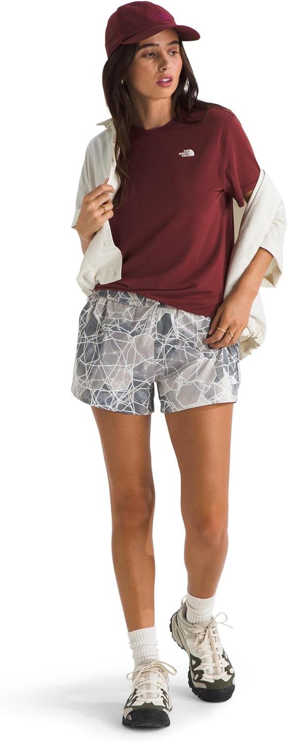 imageThe North Face Womens Adventure Tee ShortSleeve Crewneck with Moisture Wicking Fabric Setin SleevesSumac