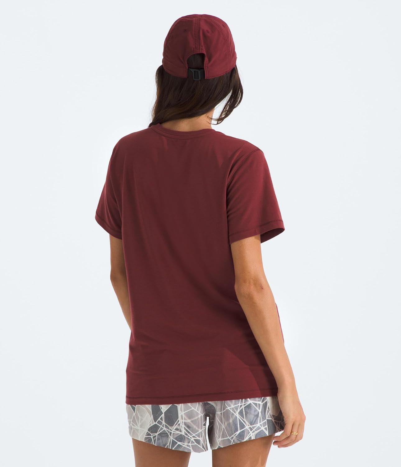 imageThe North Face Womens Adventure Tee ShortSleeve Crewneck with Moisture Wicking Fabric Setin SleevesSumac