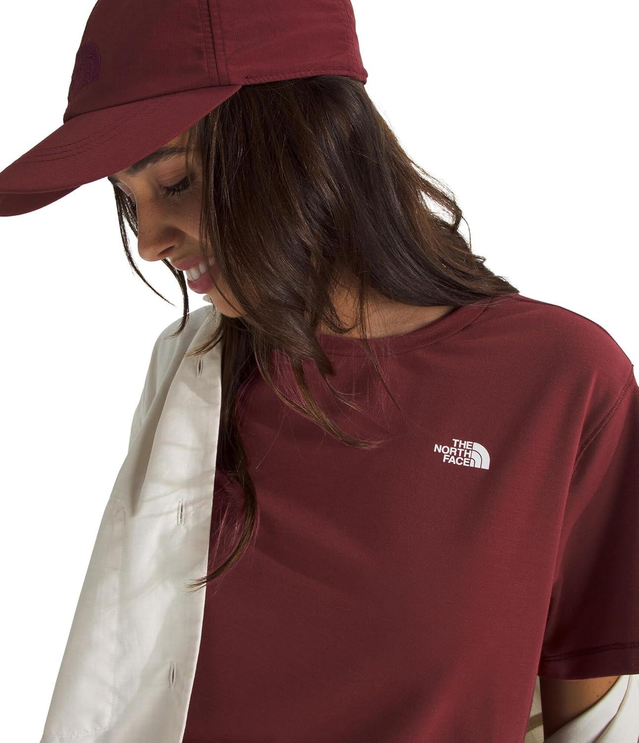 imageThe North Face Womens Adventure Tee ShortSleeve Crewneck with Moisture Wicking Fabric Setin SleevesSumac