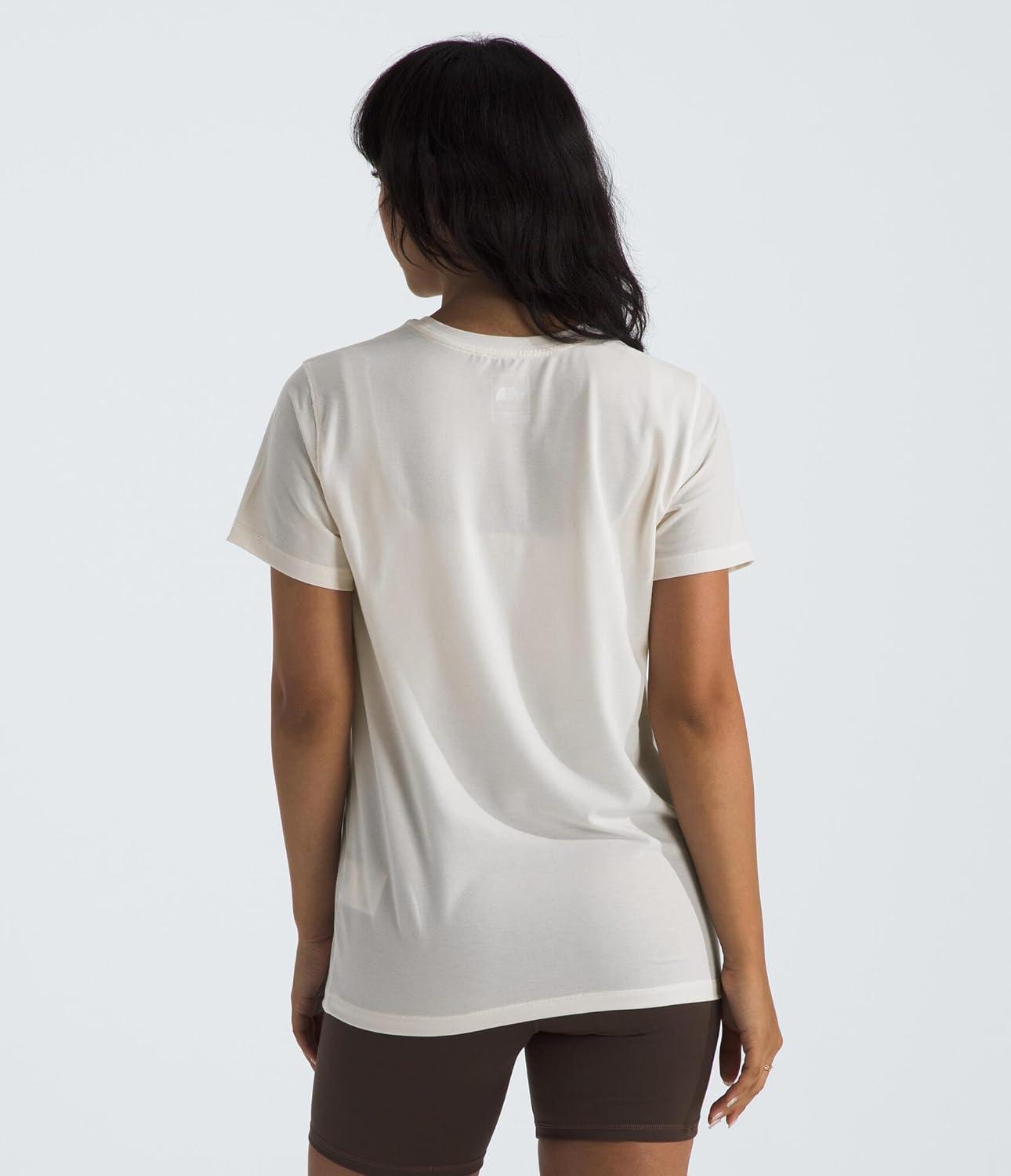 imageThe North Face Womens Adventure Tee ShortSleeve Crewneck with Moisture Wicking Fabric Setin SleevesWhite Dune