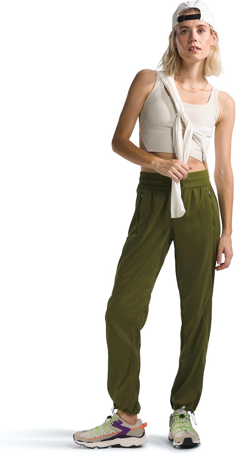 imageThe North Face Womens Aphrodite Motion Pant Moisture Wicking Athletic Pants Water Repellent UPF 40Forest Olive