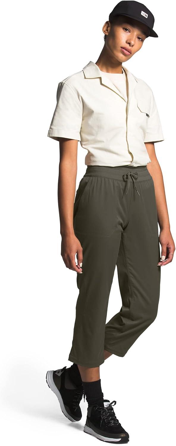 imageThe North Face Womens Aphrodite Motion Pant Moisture Wicking Athletic Pants Water Repellent UPF 40New Taupe Green
