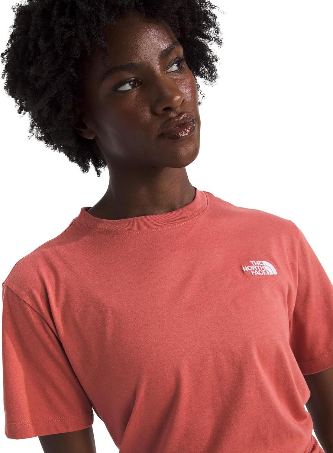 imageThe North Face Womens Evolution Simple Dome Relaxed ShortSleeve Tee Cotton TShirt with Classic Embroidered LogoMars Dust