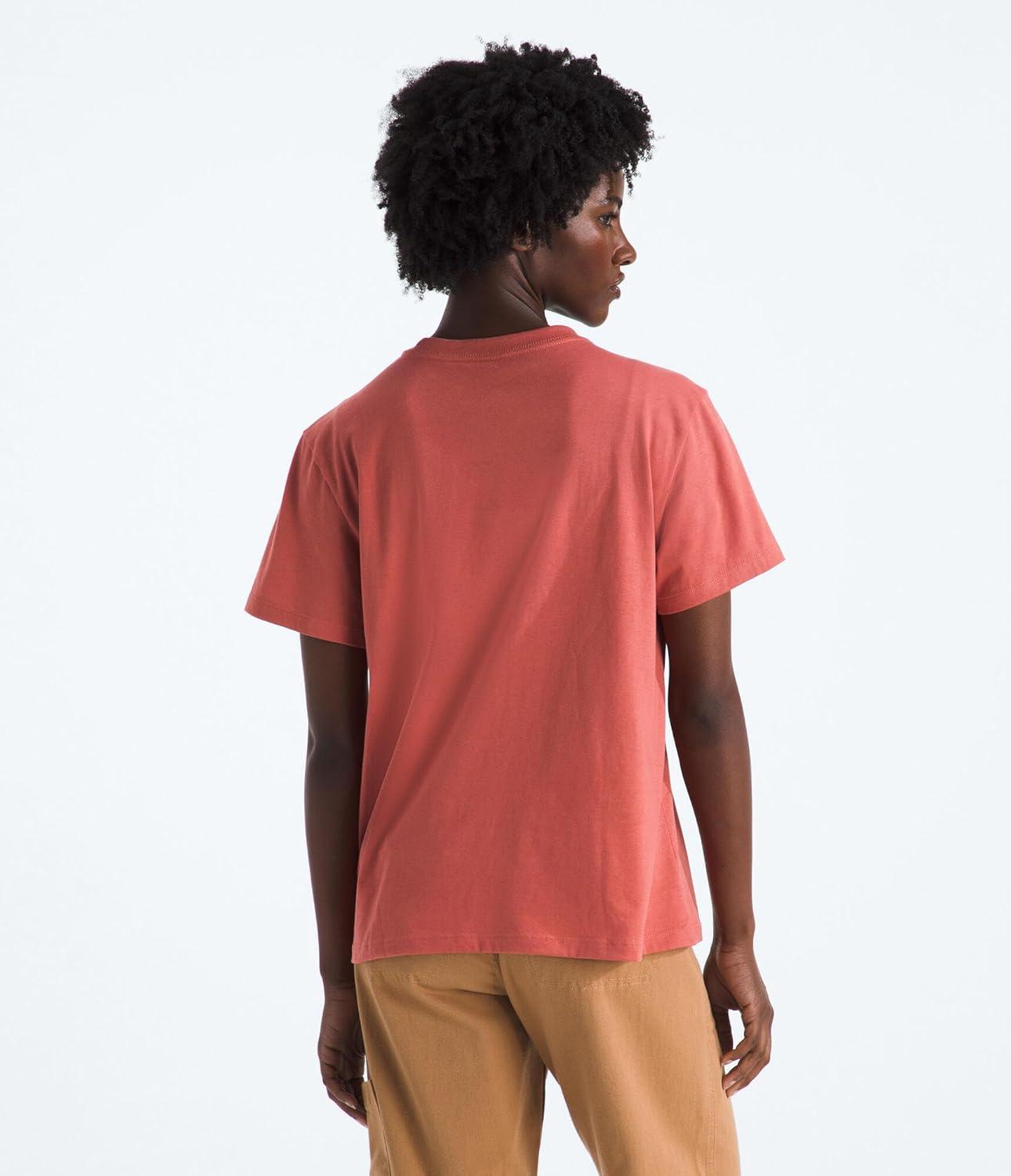 imageThe North Face Womens Evolution Simple Dome Relaxed ShortSleeve Tee Cotton TShirt with Classic Embroidered LogoMars Dust