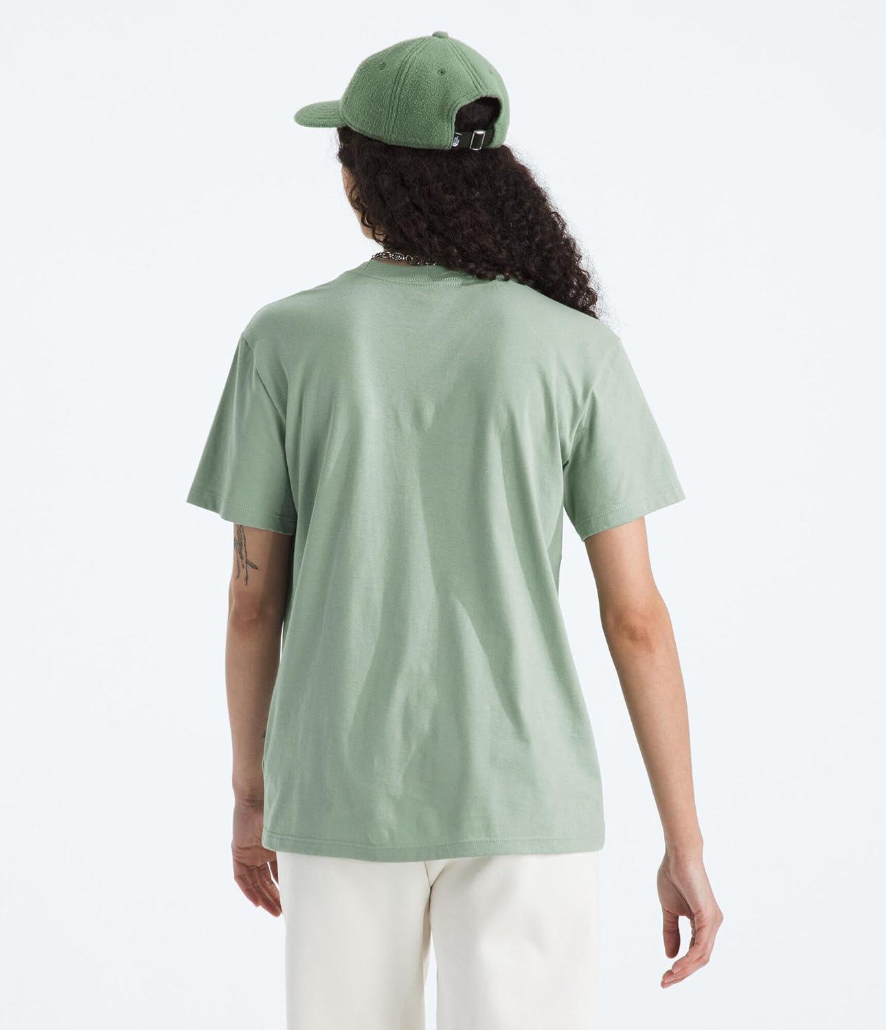 imageThe North Face Womens Evolution Simple Dome Relaxed ShortSleeve Tee Cotton TShirt with Classic Embroidered LogoSlate Moss