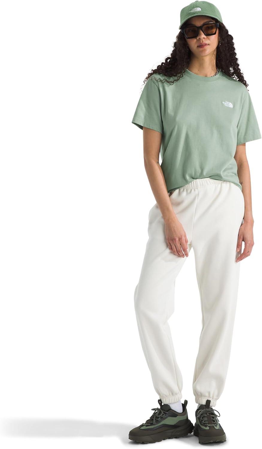imageThe North Face Womens Evolution Simple Dome Relaxed ShortSleeve Tee Cotton TShirt with Classic Embroidered LogoSlate Moss
