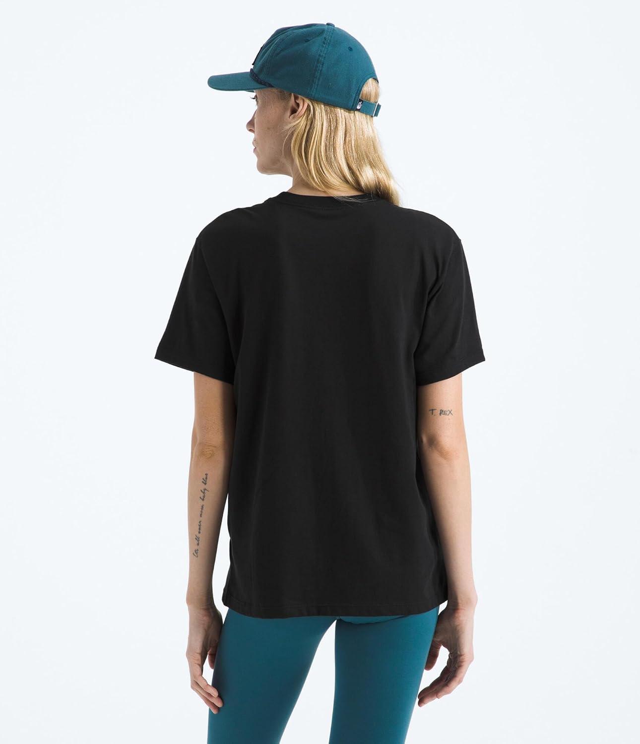 imageThe North Face Womens Evolution Simple Dome Relaxed ShortSleeve Tee Cotton TShirt with Classic Embroidered LogoTnf Black