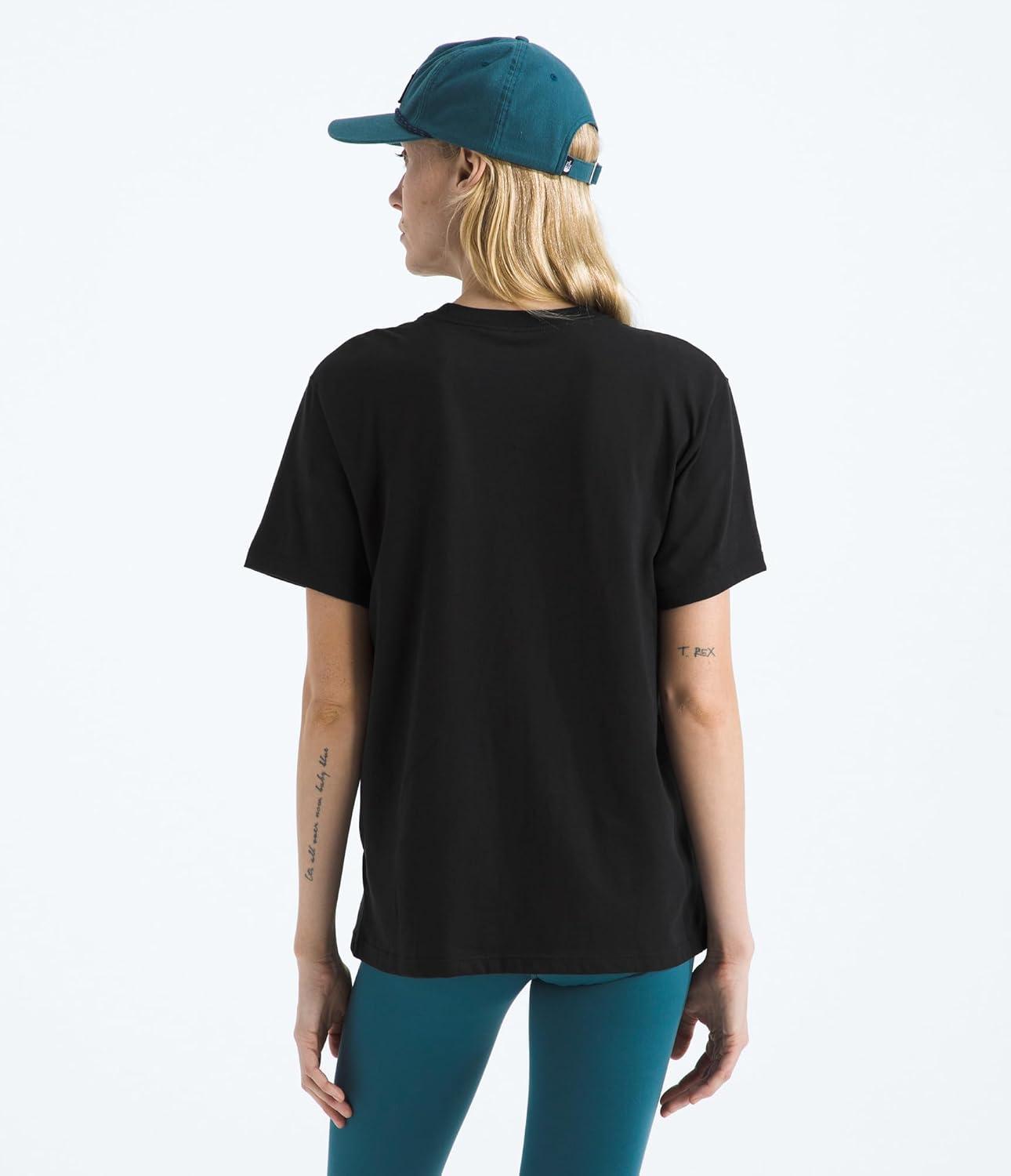 imageThe North Face Womens Evolution Simple Dome Relaxed ShortSleeve Tee Cotton TShirt with Classic Embroidered LogoTnf Black