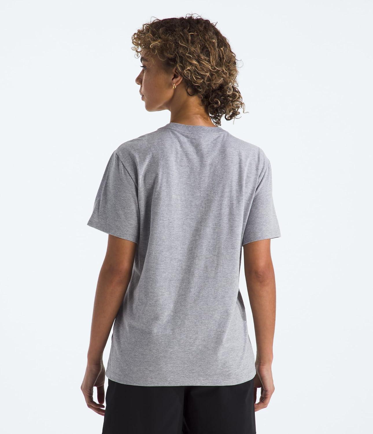 imageThe North Face Womens Evolution Simple Dome Relaxed ShortSleeve Tee Cotton TShirt with Classic Embroidered LogoTnf Pale Grey Heather