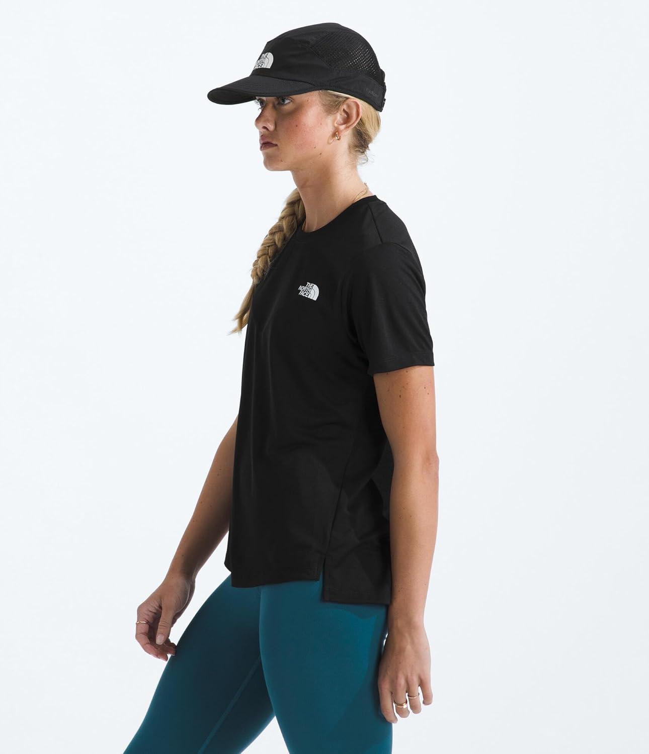 imageThe North Face Womens Flex ShortSleeve Tee Moisture Wicking Forward Set Side Seams Split HemTnf Black