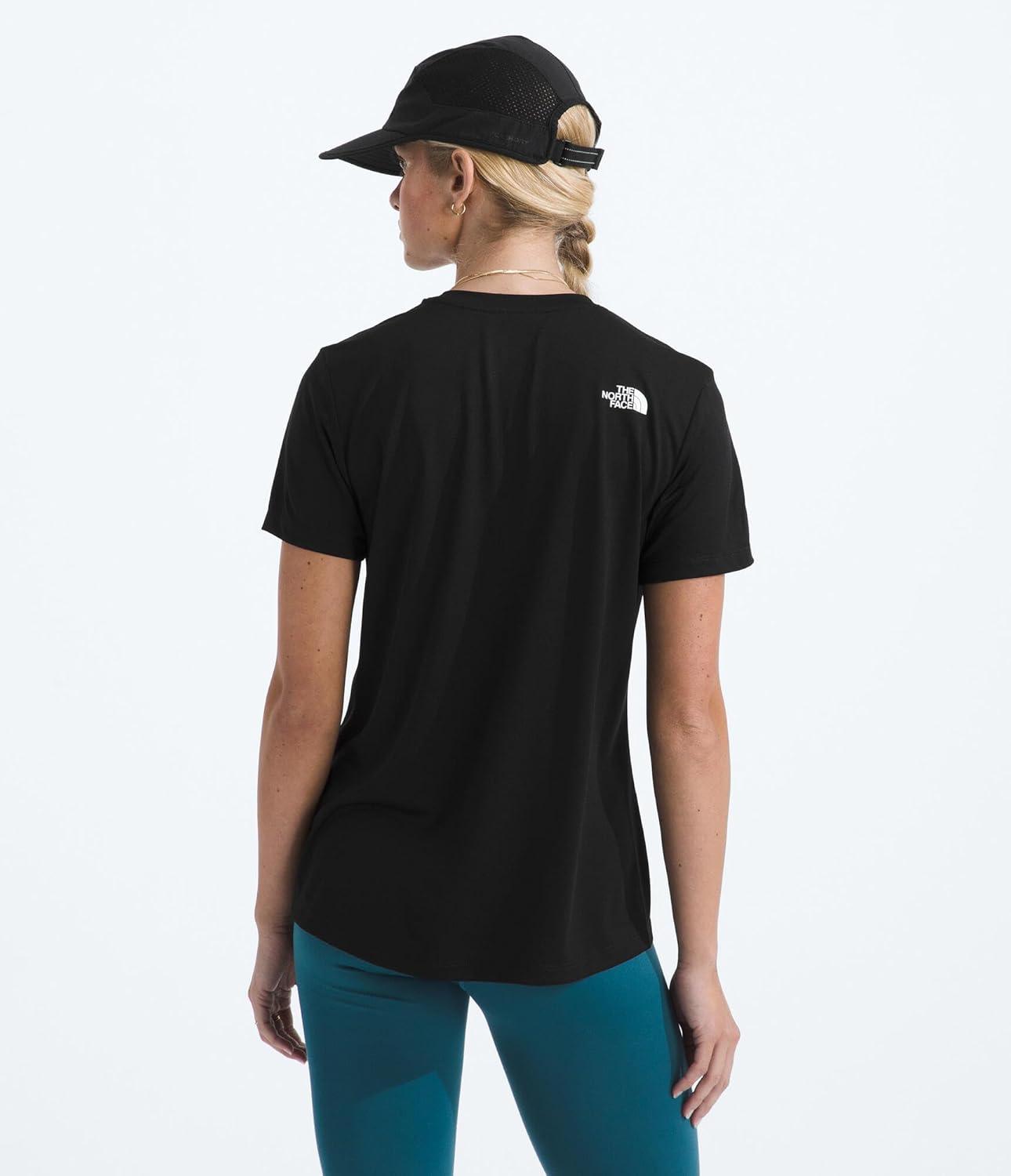 imageThe North Face Womens Flex ShortSleeve Tee Moisture Wicking Forward Set Side Seams Split HemTnf Black