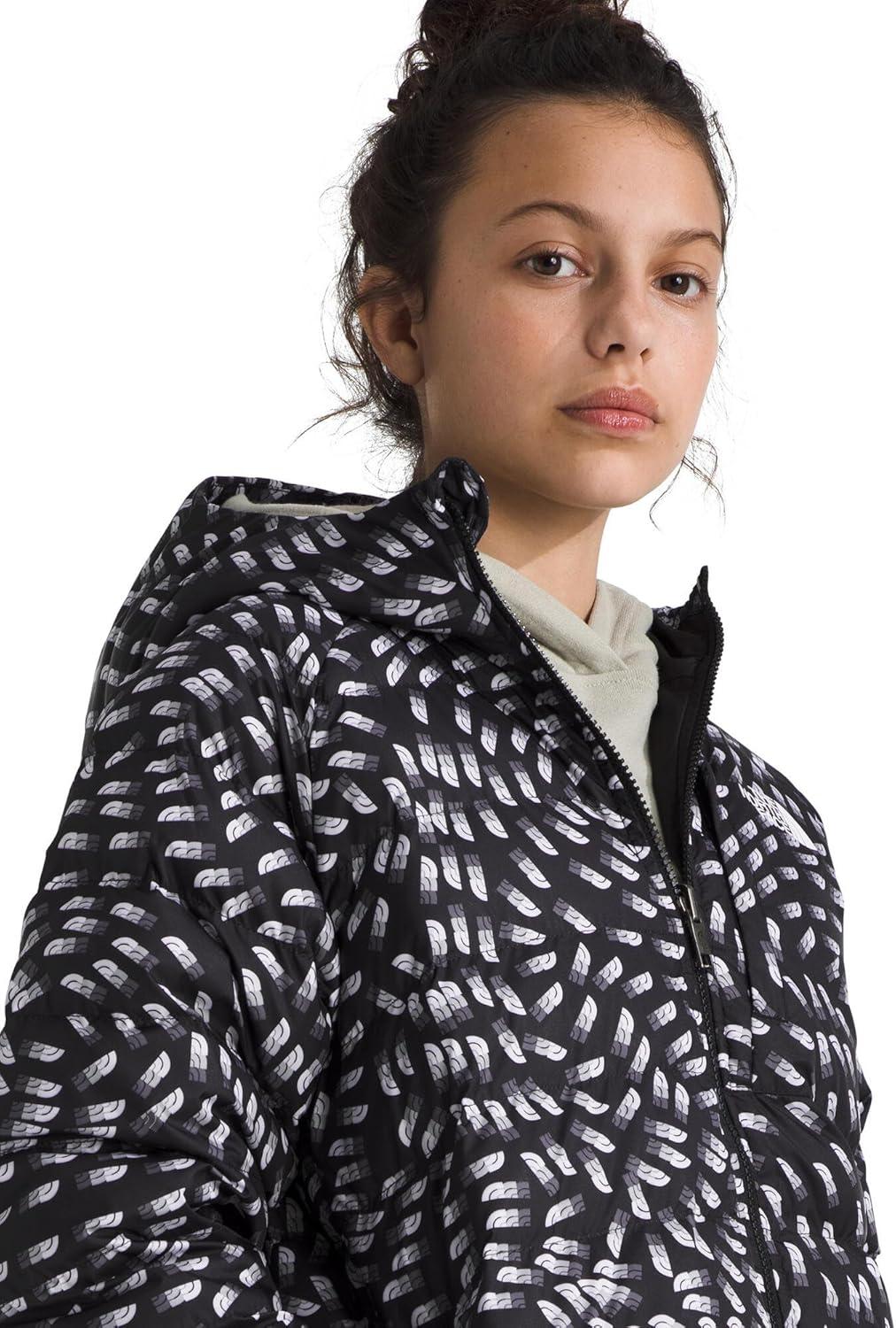 imageThe North Face girls Reversible Perrito Hooded JacketTnf Black Vector Field Print