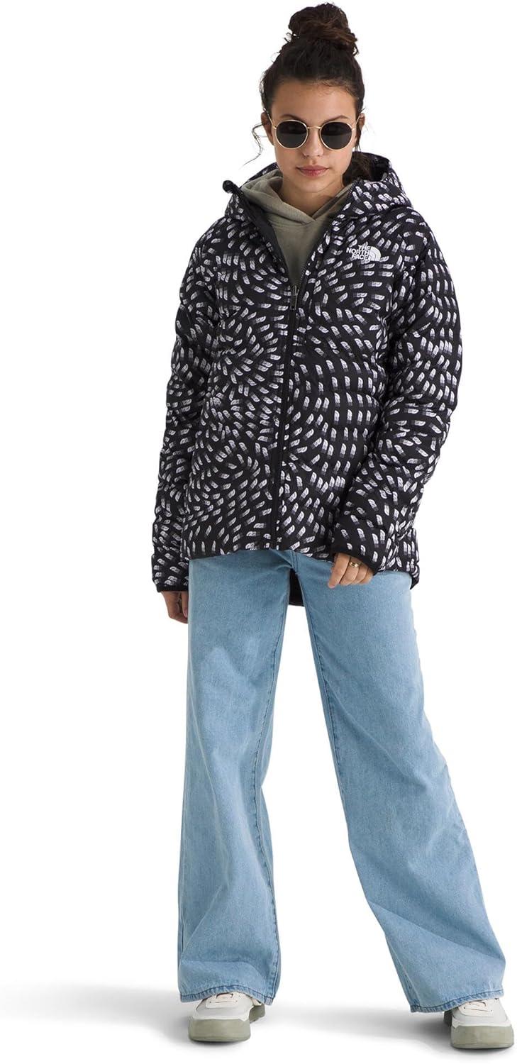 imageThe North Face girls Reversible Perrito Hooded JacketTnf Black Vector Field Print
