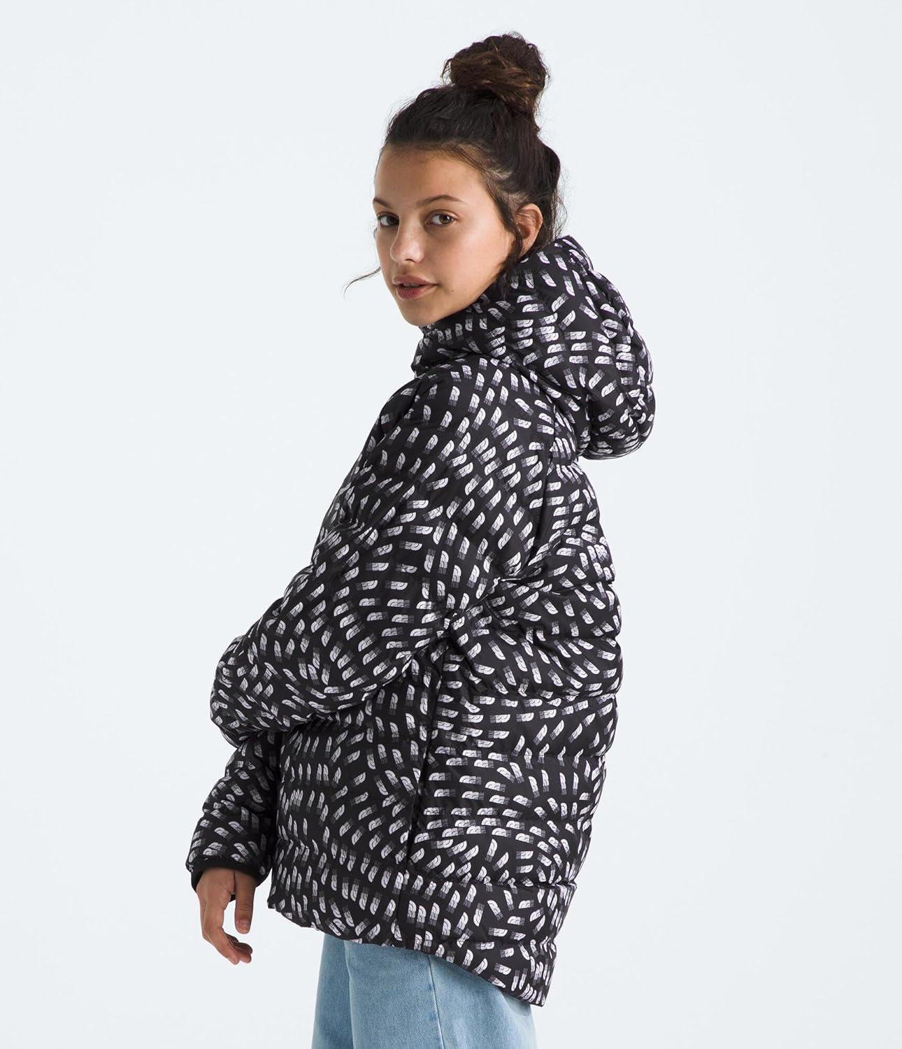 imageThe North Face girls Reversible Perrito Hooded JacketTnf Black Vector Field Print