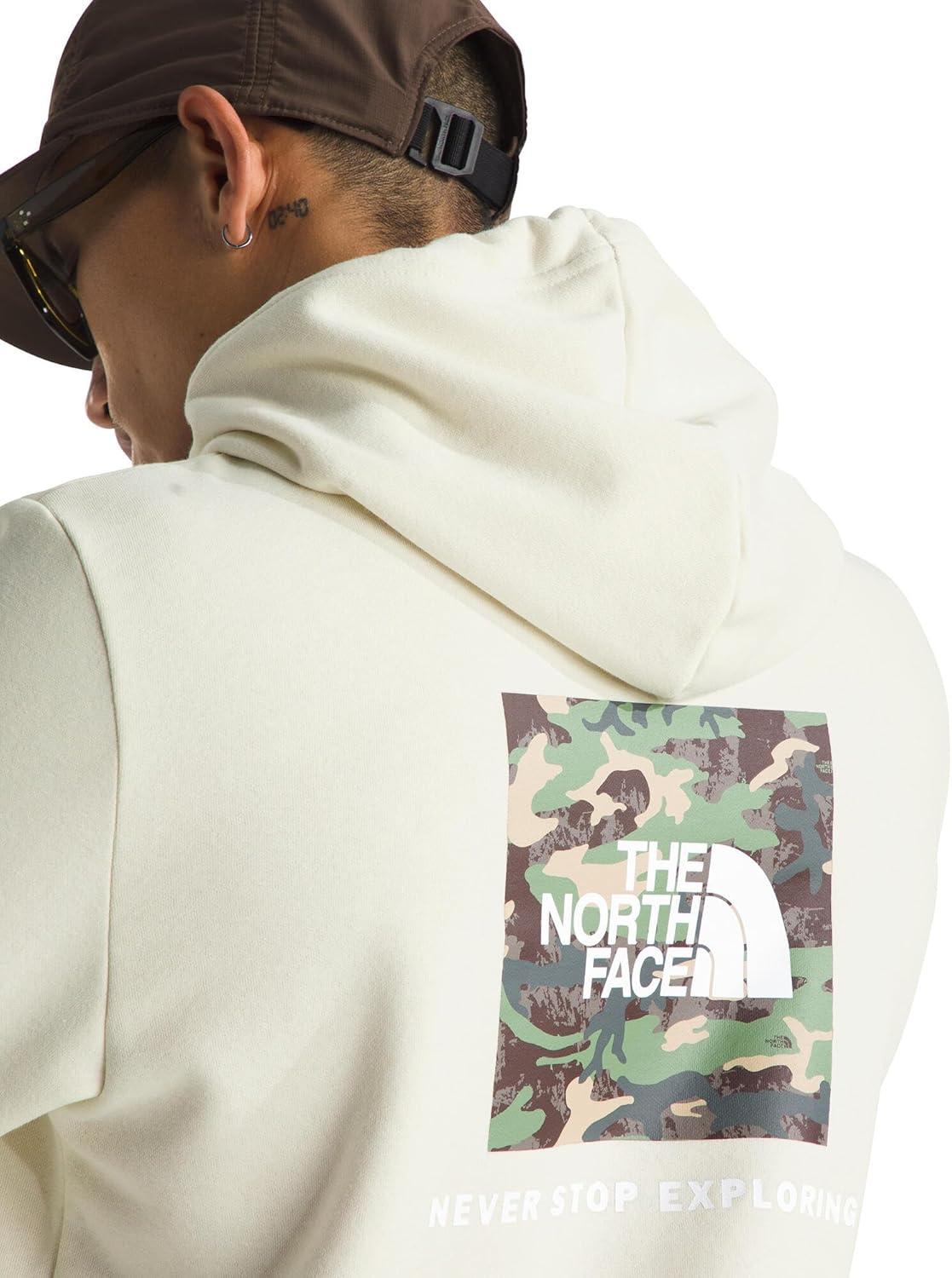 imageThe North Face mens Evolution Box Camo Fill Hoodie Sweatshirt With 2 Piece Hood Adjustable Drawcord Kangaroo Hand PocketWhite Dune