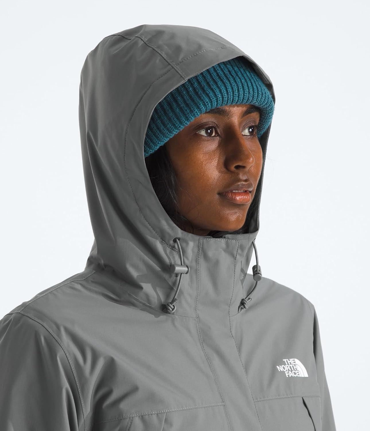 imageThe North Face womens Antora Triclimate Jacket Waterproof Shell Warm Inner Fleece Layer Adjustable Hood With DrawcordSmoked Pearl