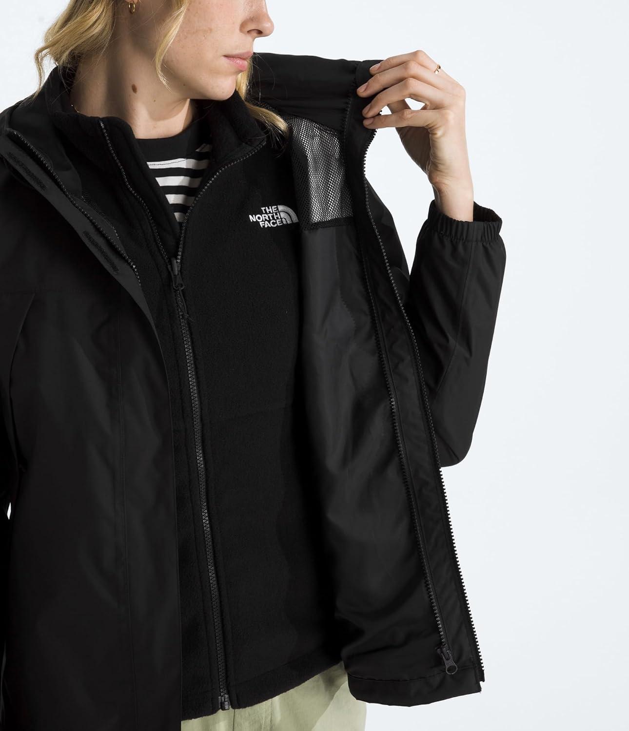 imageThe North Face womens Antora Triclimate Jacket Waterproof Shell Warm Inner Fleece Layer Adjustable Hood With DrawcordTnf Black