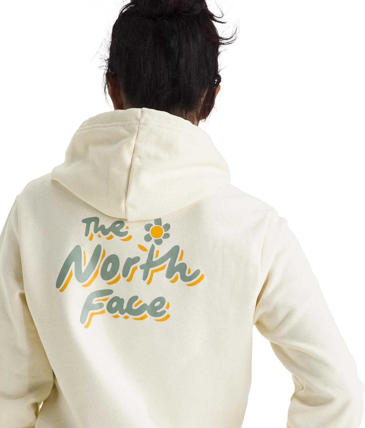 imageThe North Face womens Evolution Floral Cloud Hoodie 2 Piece Hood With Adjustable Drawcord Kangaroo Hand PocketWhite Dune
